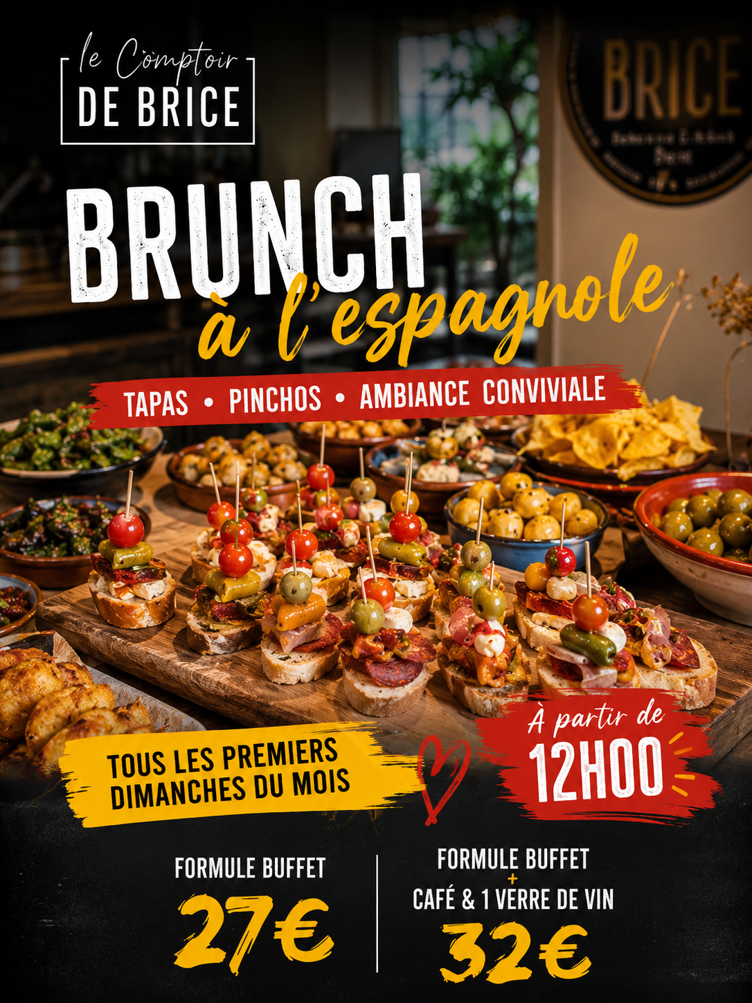 BRUNCH chaque premier dimanche du mois au Restaurant le Comptoir de Brice à Angoulême